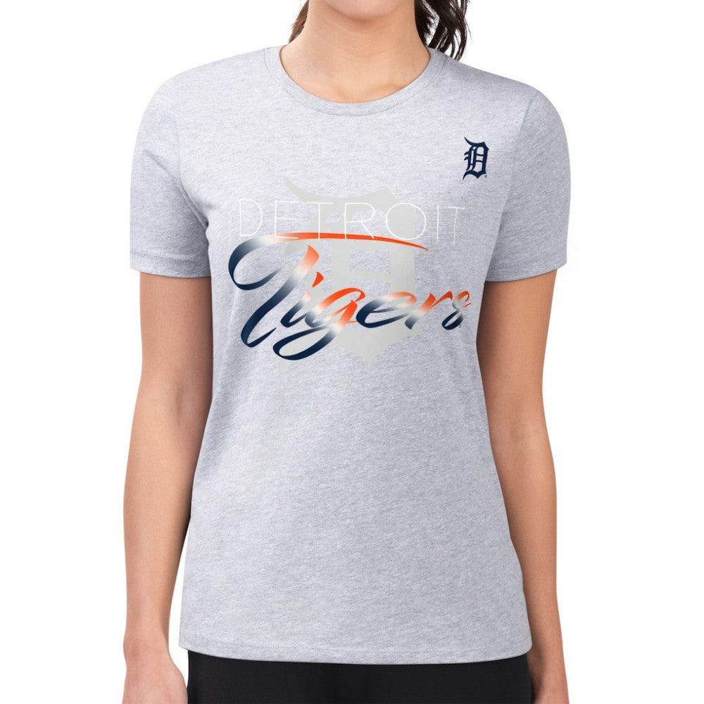 Detroit Tigers G-III 4Her by Carl Banks Women's Super-Slim Fit Lightweight Shadow Logo Graphic T-Shirt discount