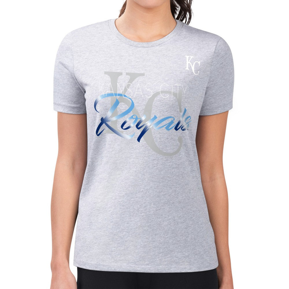 Kansas City Royals G-III 4Her by Carl Banks Women's Super-Slim Fit Lightweight Shadow Logo Graphic T-Shirt Near Me