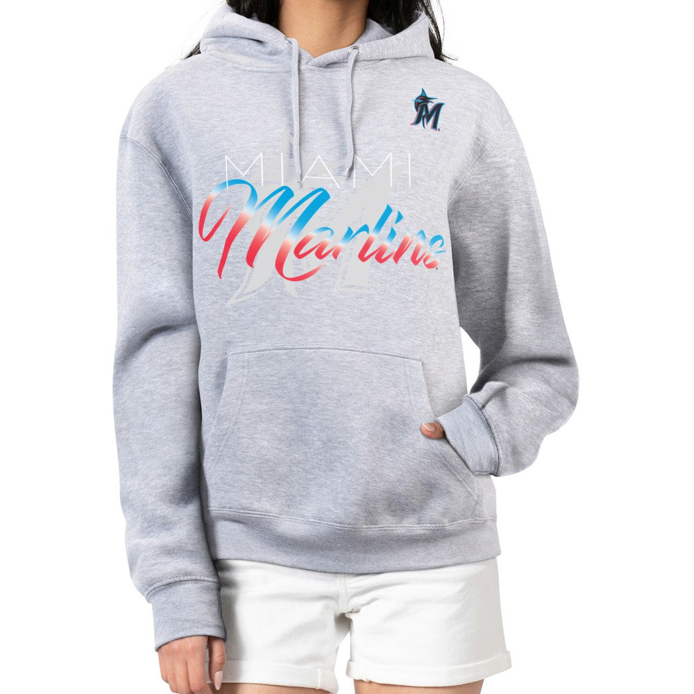 Miami Marlins G-III 4Her by Carl Banks Women's Shadow Logo Graphic Pullover Hoodie Near Me