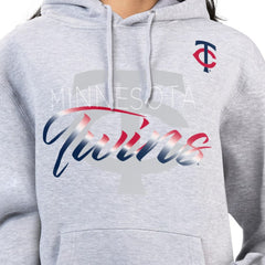 Minnesota Twins G-III 4Her by Carl Banks Women's Shadow Logo Graphic Pullover Hoodie On Sale