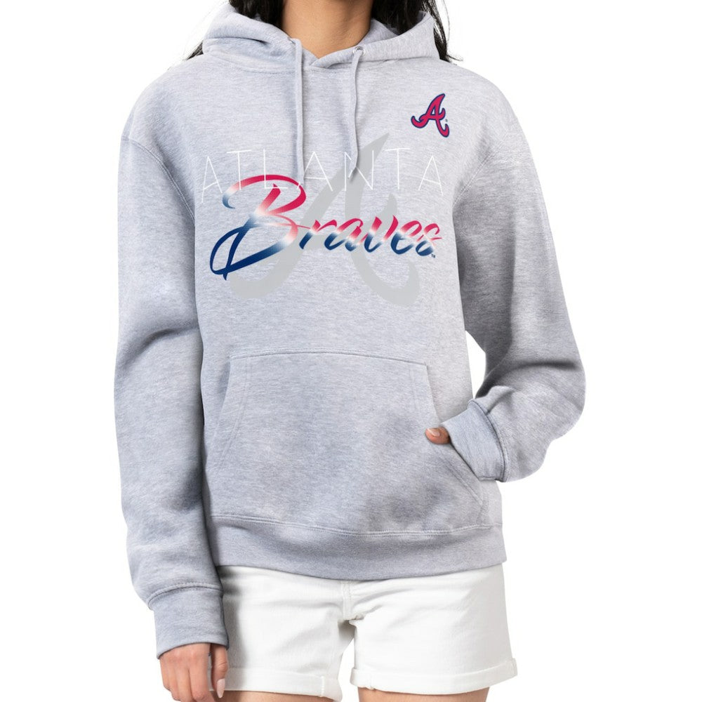 Atlanta Braves G-III 4Her by Carl Banks Women's Shadow Logo Graphic Pullover Hoodie Sale