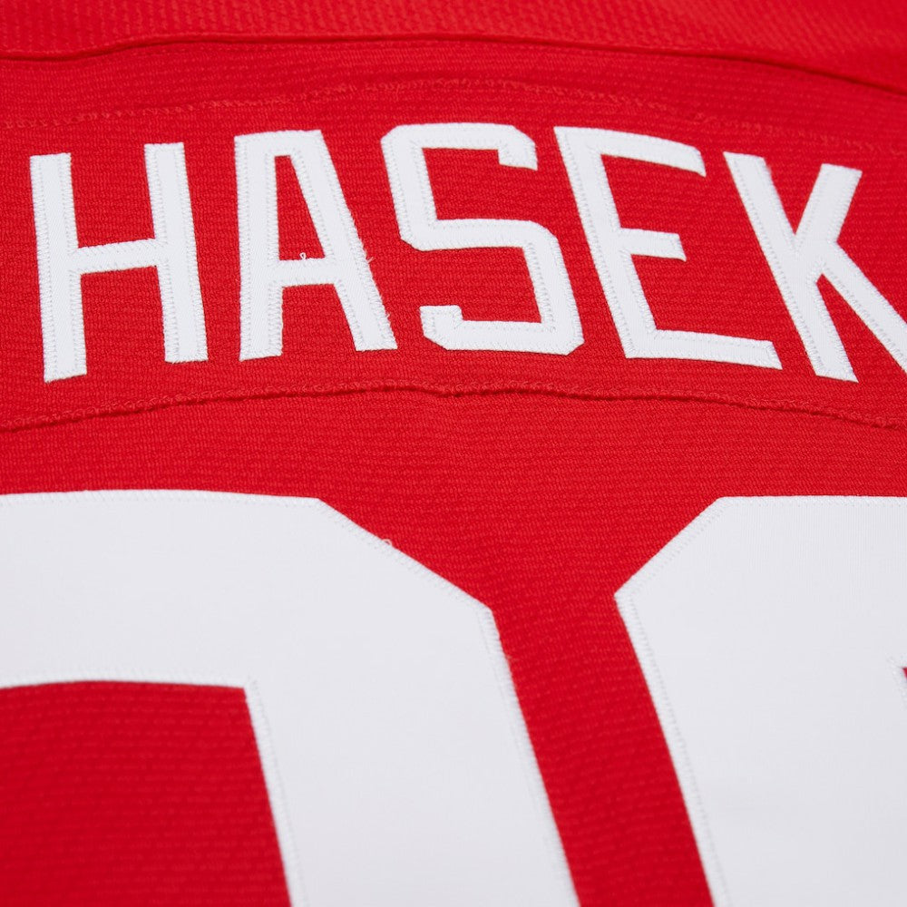 Dominik Hasek Detroit Red Wings Mitchell & Ness 2007-08 Power Play Jersey - Red | NHL Jerseys