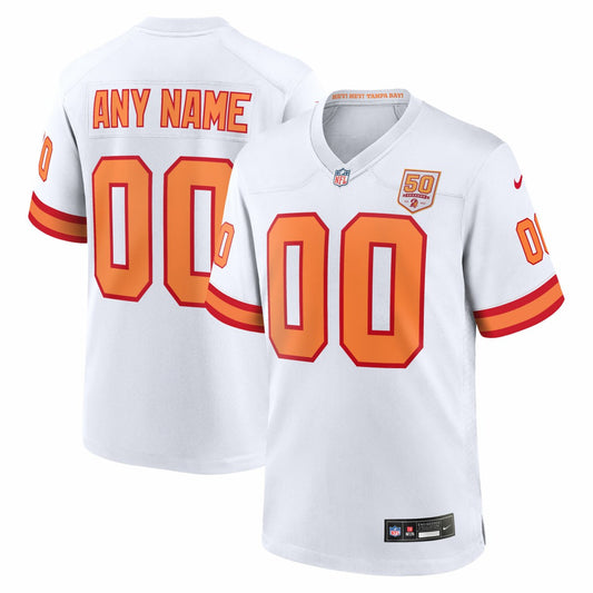 76 Tampa Bay Buccaneers 50th Season Custom Game Jersey - White | NFL Jerseys