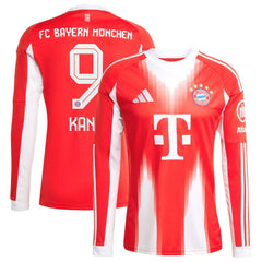 Adidas Harry Kane Bayern Munich 2025/26 Home Replica Long Sleeve Jerseys - Red