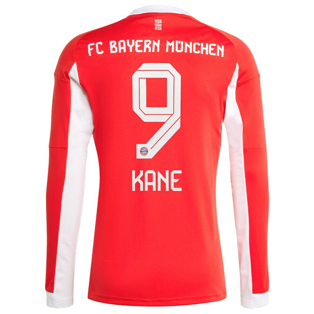 Adidas Harry Kane Bayern Munich 2025/26 Home Replica Long Sleeve Jerseys - Red