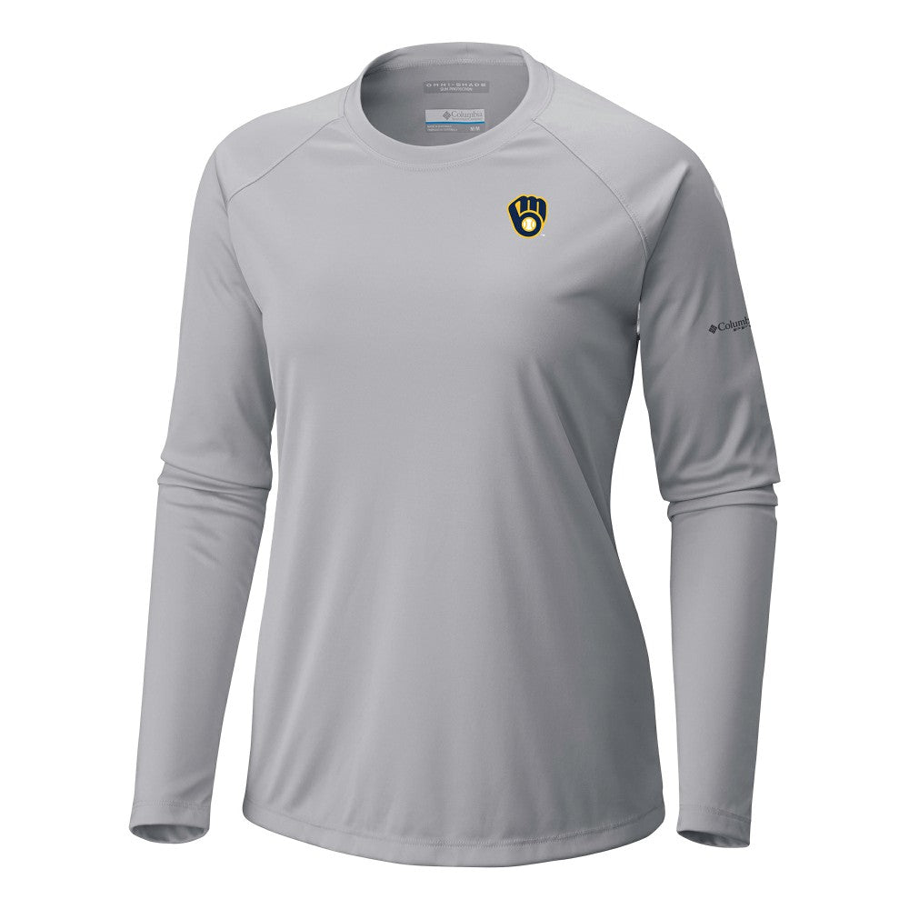 Milwaukee Brewers Columbia Tidal Tee II Long Sleeve T-Shirt Clearance