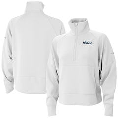 Miami Marlins Columbia Women's Wickhams Hills Raglan Omni-Wick Quarter-Zip Pullover discount