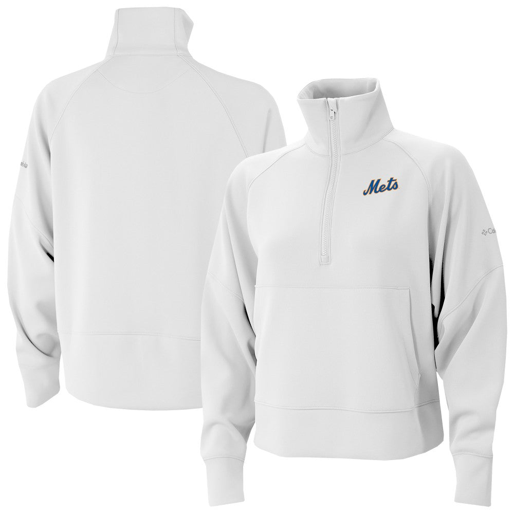 New York Mets Columbia Women's Wickhams Hills Raglan Omni-Wick Quarter-Zip Pullover Clearance