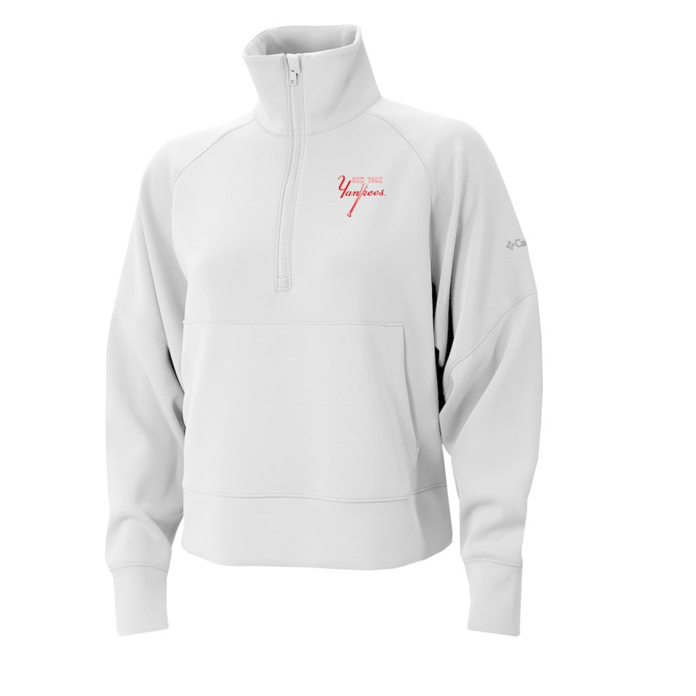 New York Yankees Columbia Women's Wickhams Hills Raglan Omni-Wick Quarter-Zip Pullover Clearance