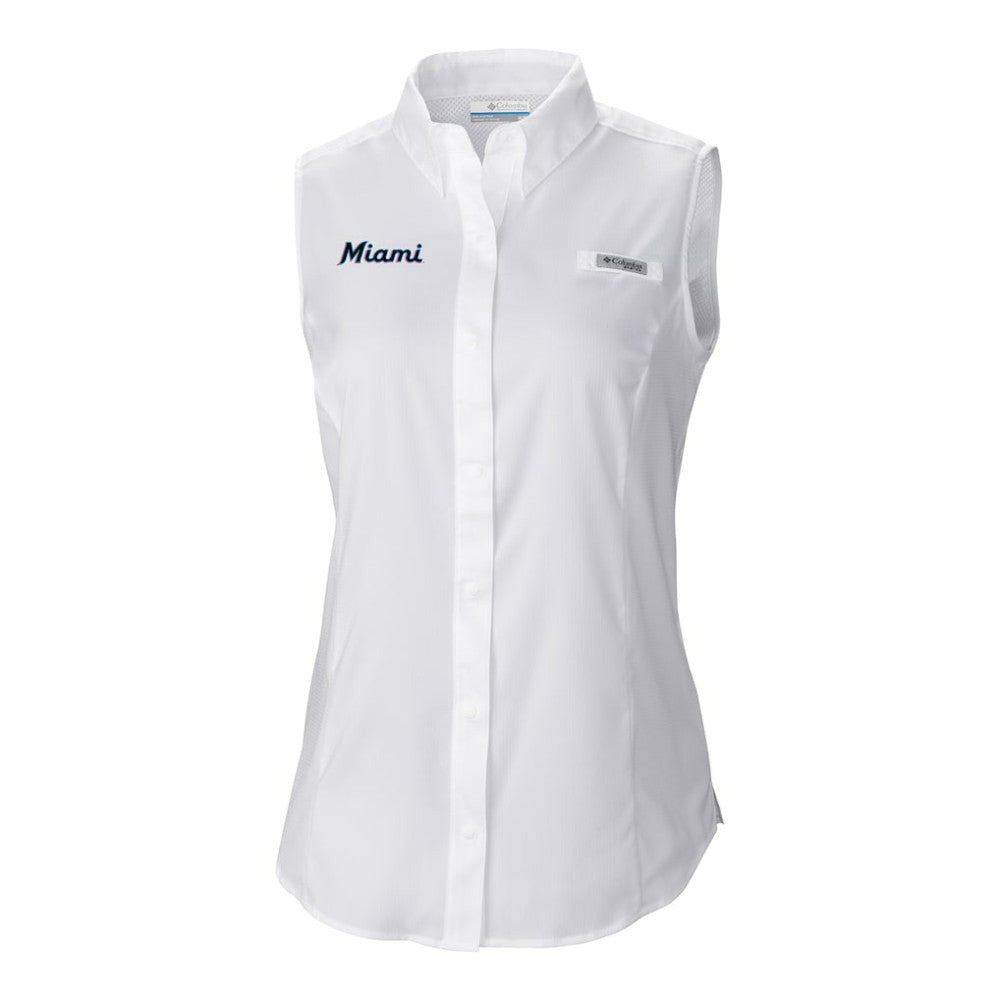 Miami Marlins Columbia Women's Tamiami Sleeveless Shirt Clearance