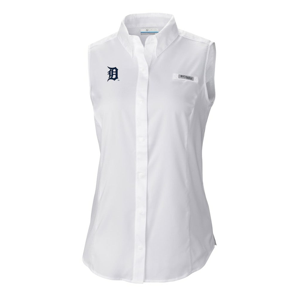 Detroit Tigers Columbia Women's Tamiami Sleeveless Shirt Clearance
