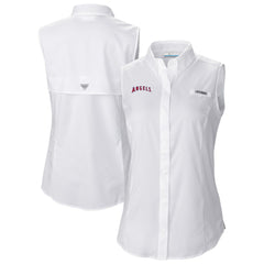 Los Angeles Angels Columbia Women's Tamiami Sleeveless Shirt for sale