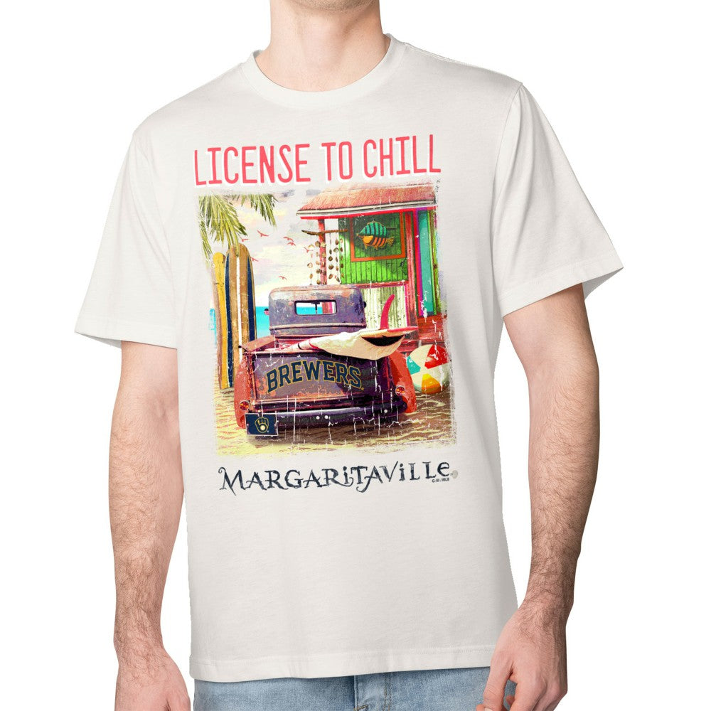 Milwaukee Brewers Margaritaville License to Chill T-Shirt Clearance