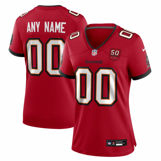 Tampa Bay Buccaneers Women's 50th Season Custom Game Jersey - Red | NFL Jerseys