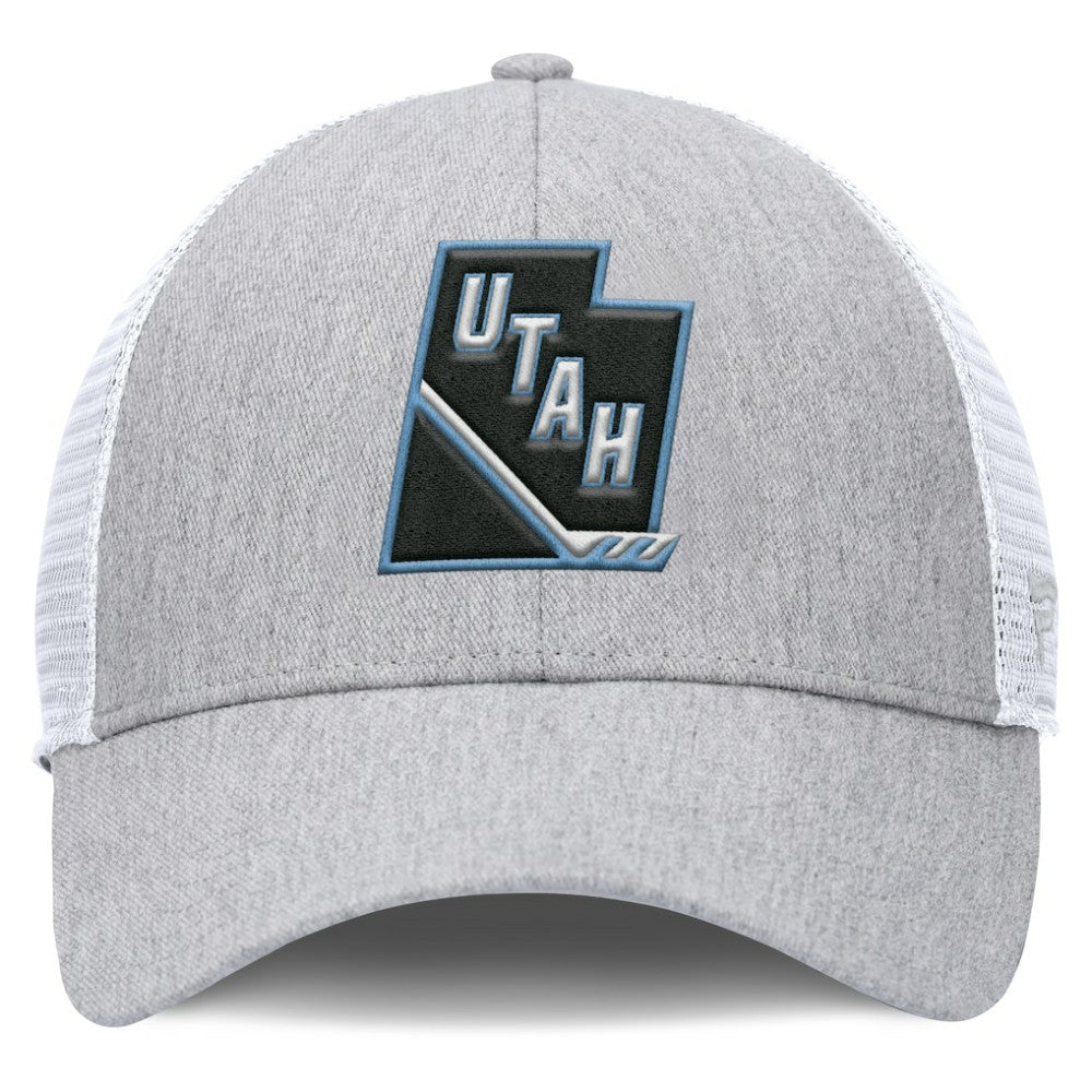 Utah Mammoth - Fanatics Utah Badge Trucker Adjustable Hat Gray/White