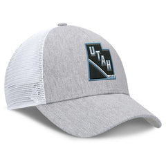 Utah Mammoth - Fanatics Utah Badge Trucker Adjustable Hat Gray/White
