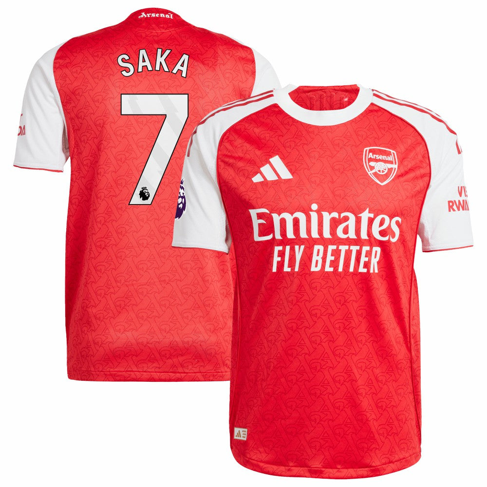 Adidas Bukayo Saka Arsenal 2025/26 Home Player Jerseys - Red