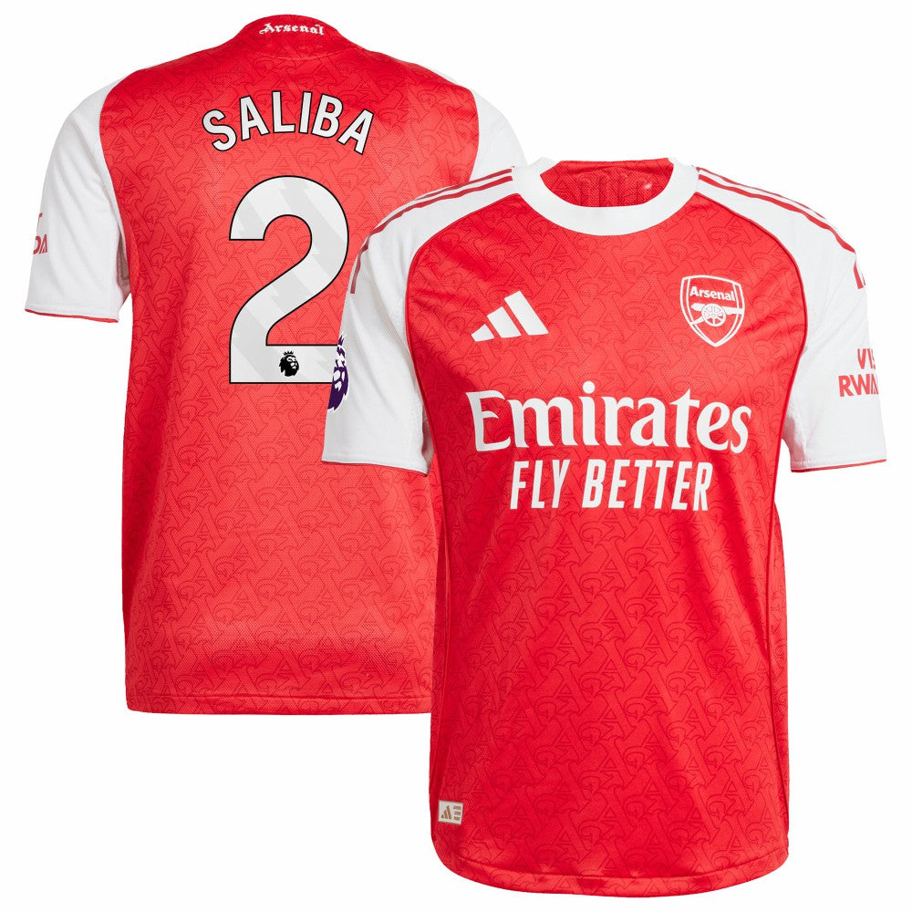 Adidas William Saliba Arsenal 2025/26 Home Player Jerseys - Red