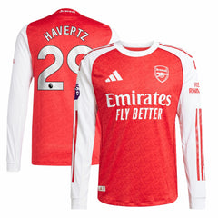 Adidas Kai Havertz Arsenal 2025/26 Home Long Sleeve Player Jerseys - Red