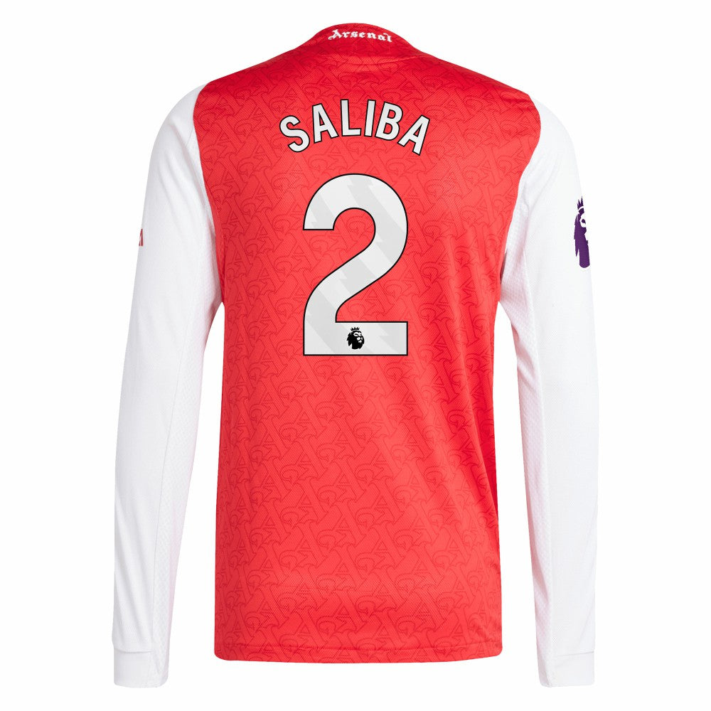 Adidas William Saliba Arsenal 2025/26 Home Long Sleeve Player Jerseys - Red