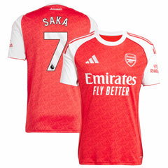 Adidas Bukayo Saka Arsenal 2025/26 Home Replica Player Jerseys - Red