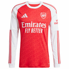 Adidas William Saliba Arsenal 2025/26 Home Replica Long Sleeve Player Jerseys - Red