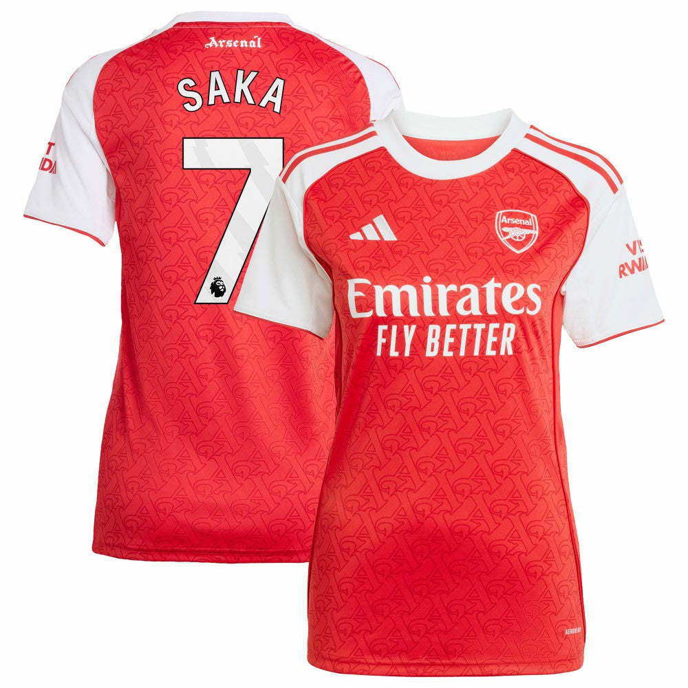 Adidas Bukayo Saka Arsenal Women's 2025/26 Home Replica Player Jerseys - Red
