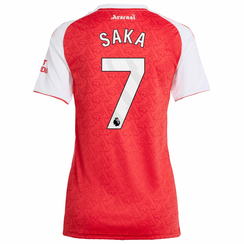 Adidas Bukayo Saka Arsenal Women's 2025/26 Home Replica Player Jerseys - Red