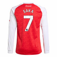 Adidas Bukayo Saka Arsenal Youth 2025/26 Home Replica Long Sleeve Player Jerseys - Red