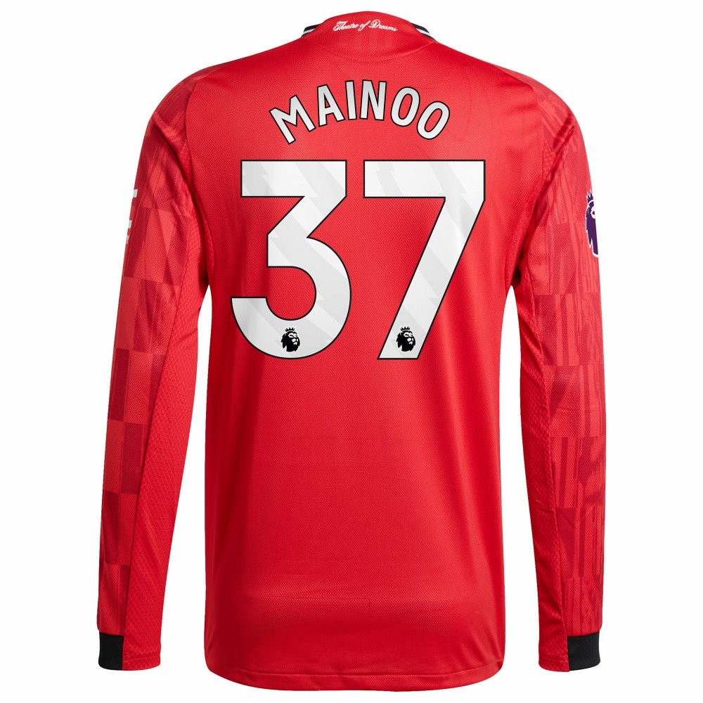 Adidas Kobbie Mainoo Manchester United Home 2025/26 Player Long Sleeve Jerseys - Red