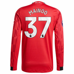 Adidas Kobbie Mainoo Manchester United Home 2025/26 Player Long Sleeve Jerseys - Red