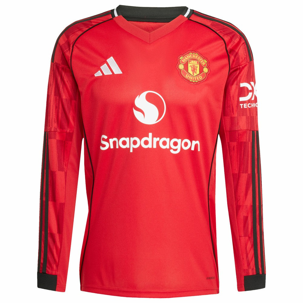 Adidas Kobbie Mainoo Manchester United Home 2025/26 Replica Player Long Sleeve Jerseys - Red