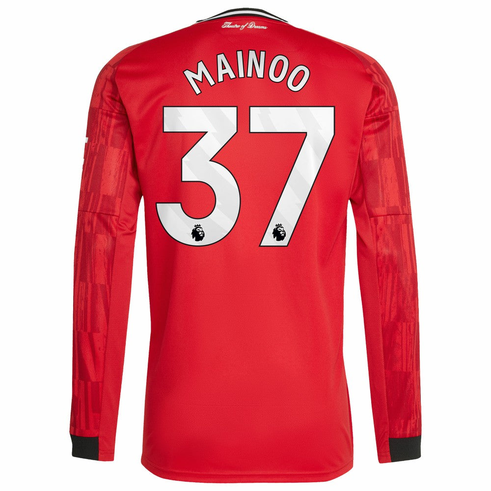 Adidas Kobbie Mainoo Manchester United Home 2025/26 Replica Player Long Sleeve Jerseys - Red
