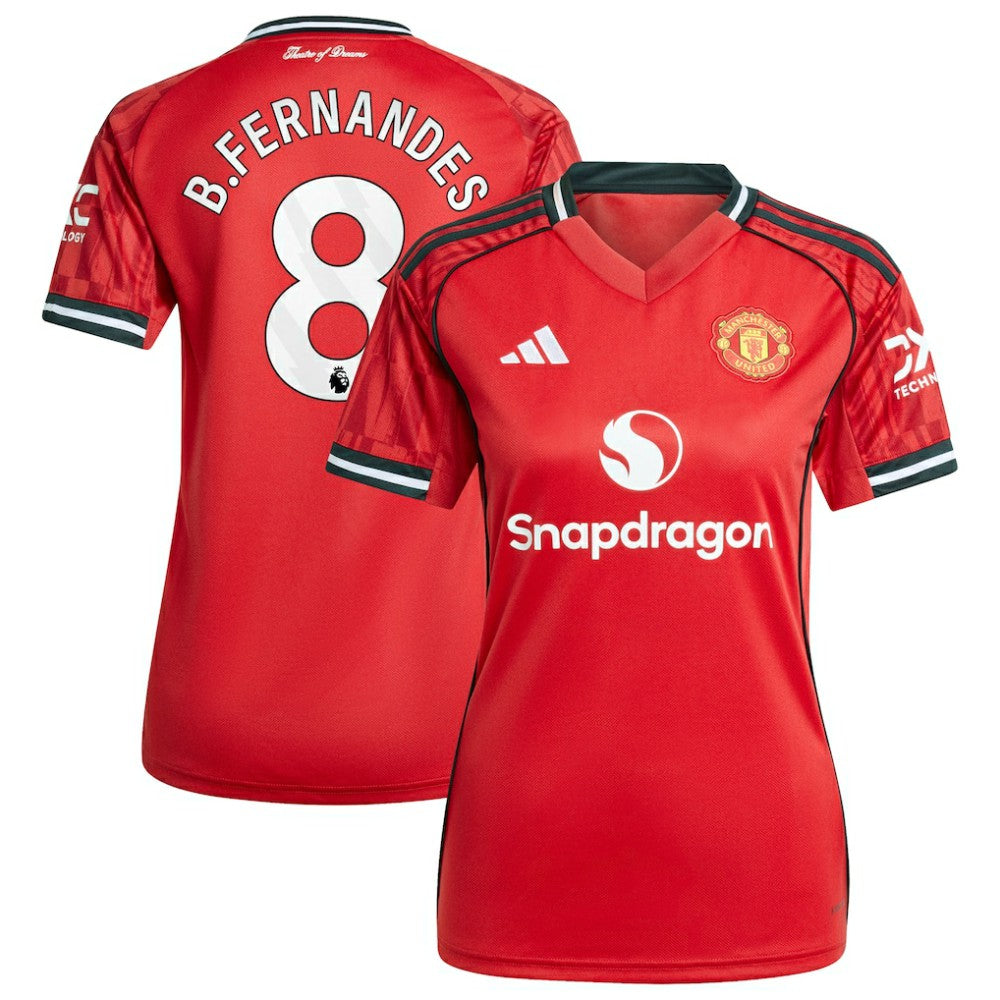 Adidas Bruno Fernandes Manchester United Women's Home 2025/26 Replica Player Jerseys - Red