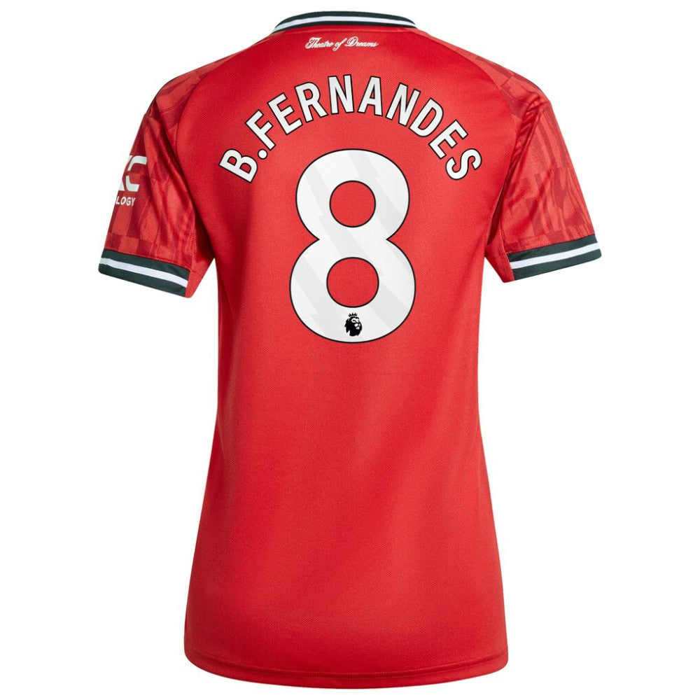 Adidas Bruno Fernandes Manchester United Women's Home 2025/26 Replica Player Jerseys - Red