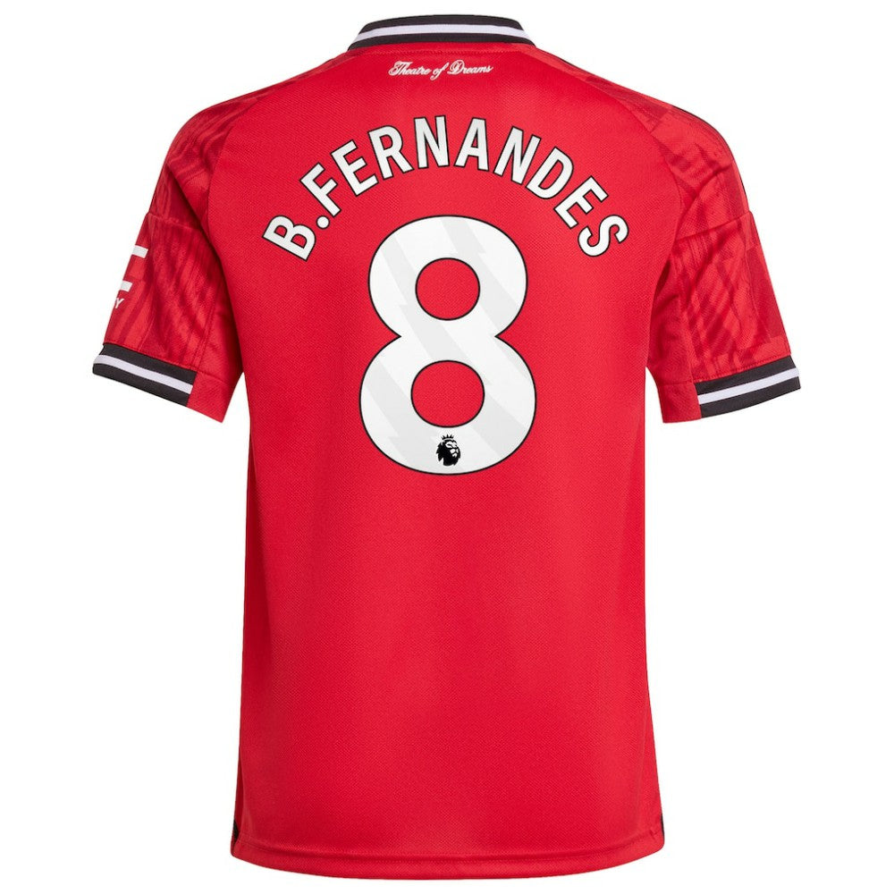 Adidas Bruno Fernandes Manchester United Youth Home 2025/26 Replica Player Jerseys - Red