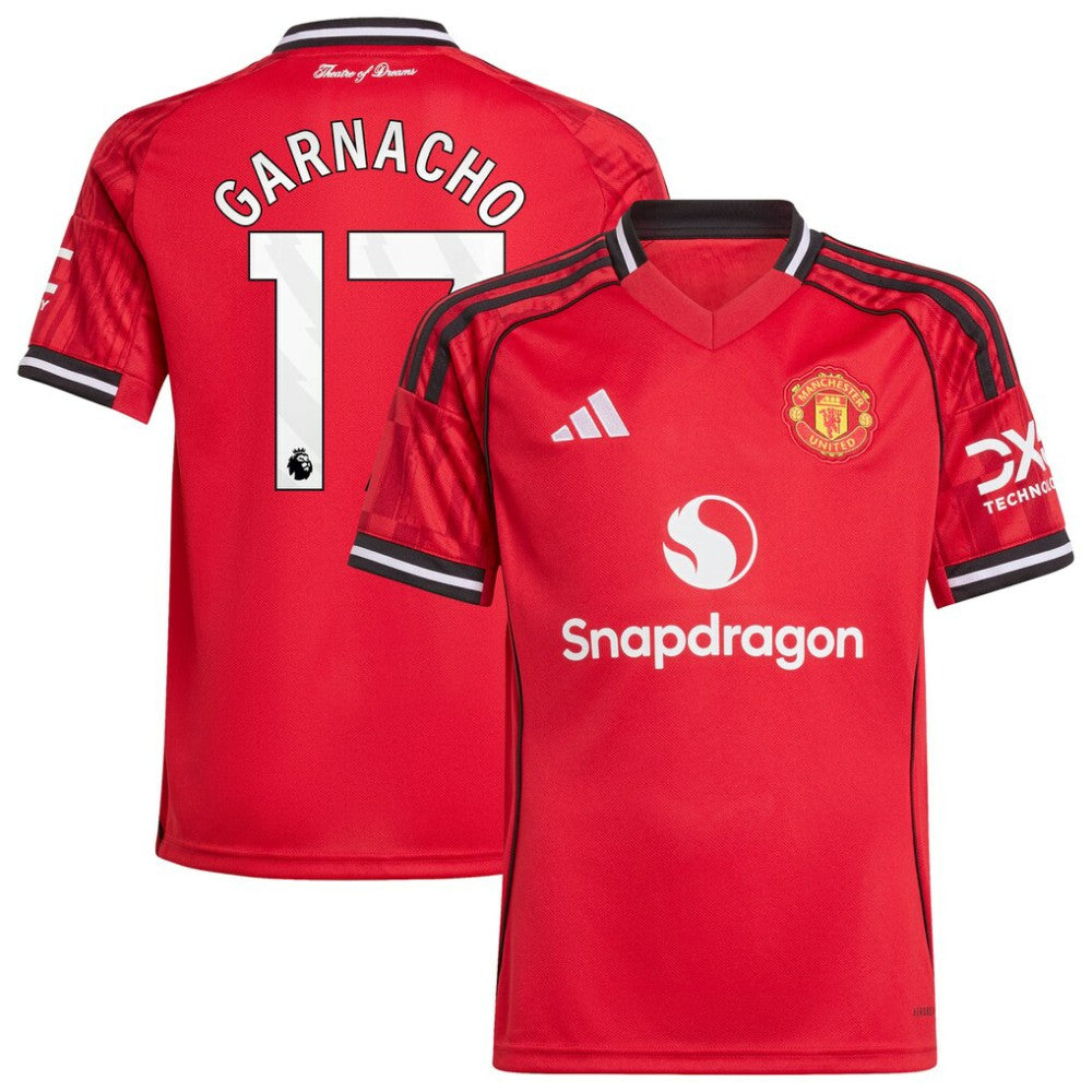 Adidas Alejandro Garnacho Manchester United Youth Home 2025/26 Replica Player Jerseys - Red