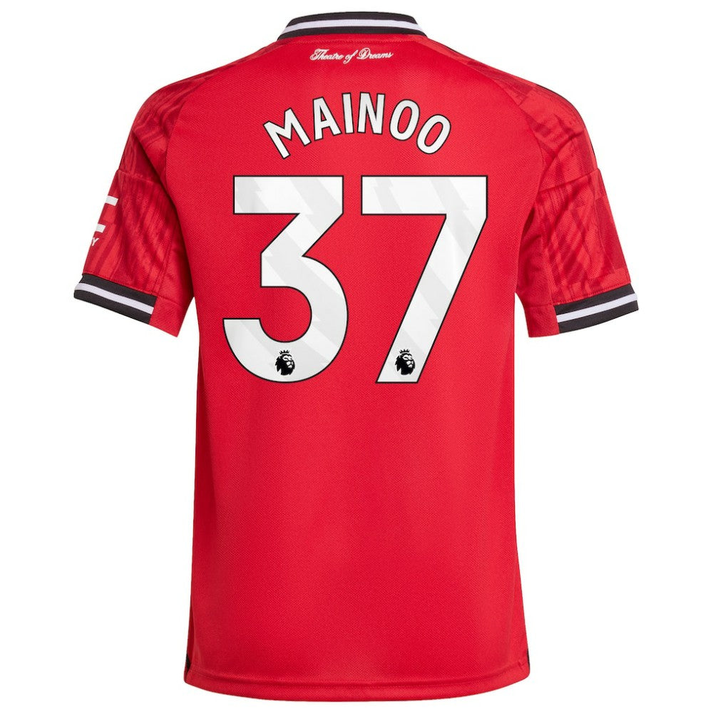 Adidas Kobbie Mainoo Manchester United Youth Home 2025/26 Replica Player Jerseys - Red