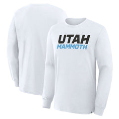 Utah Mammoth - Fanatics Wordmark Legacy Long Sleeve T-Shirt White