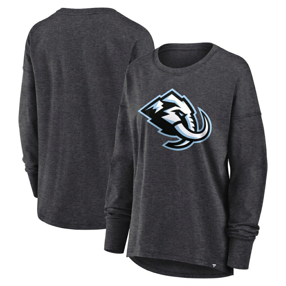 Utah Mammoth - Fanatics Women's Primary Logo Legacy Long Sleeve T-Shirt Heather Charcoal