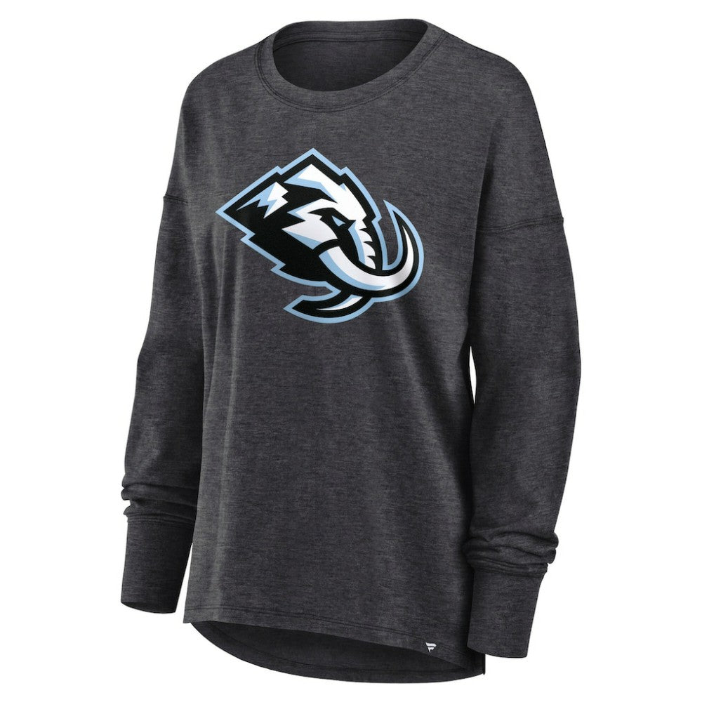Utah Mammoth - Fanatics Women's Primary Logo Legacy Long Sleeve T-Shirt Heather Charcoal