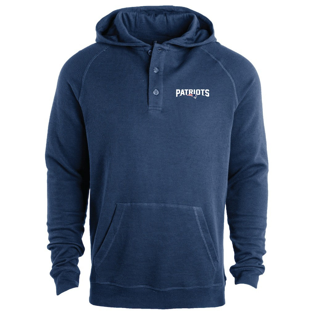 New England Patriots Dunbrooke Montana Raglan Thermal Hoodie Navy - NFL