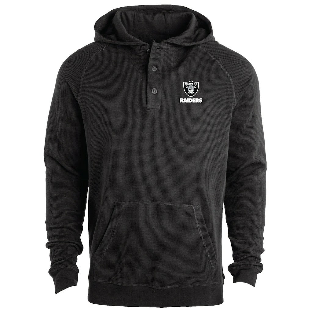 Las Vegas Raiders Dunbrooke Montana Raglan Thermal Hoodie Black - NFL