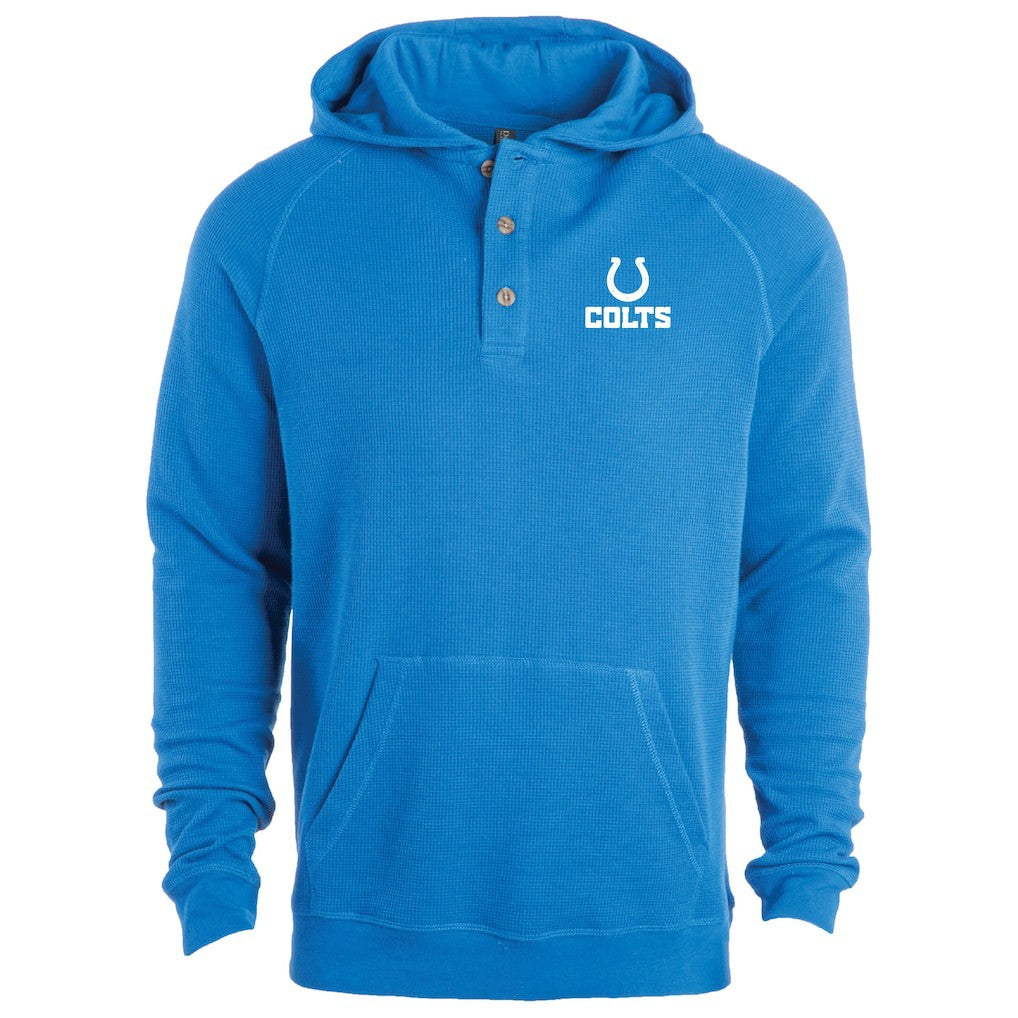 Indianapolis Colts Dunbrooke Montana Raglan Thermal Hoodie Royal - NFL