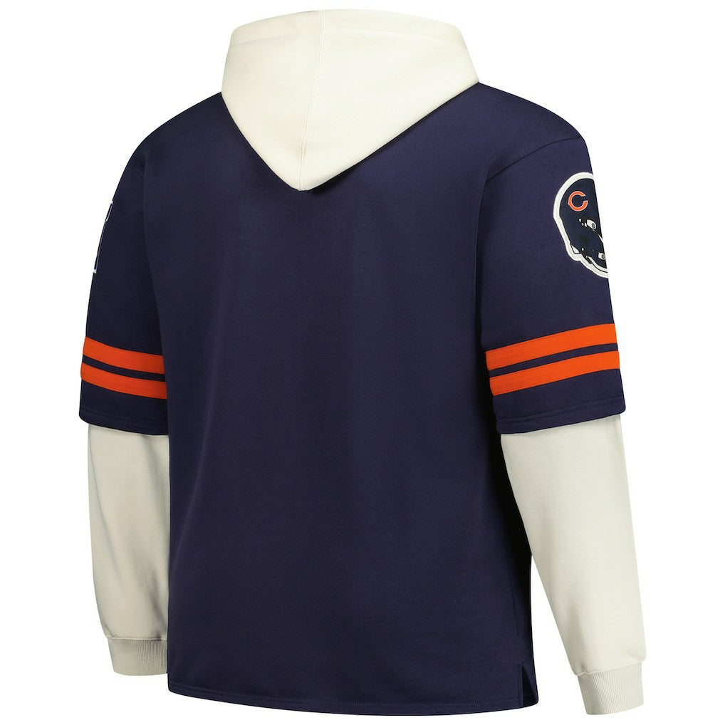 Chicago Bears '47 Big & Tall Split Zone Cornerback V-Neck Hoodie Navy - 47 brand