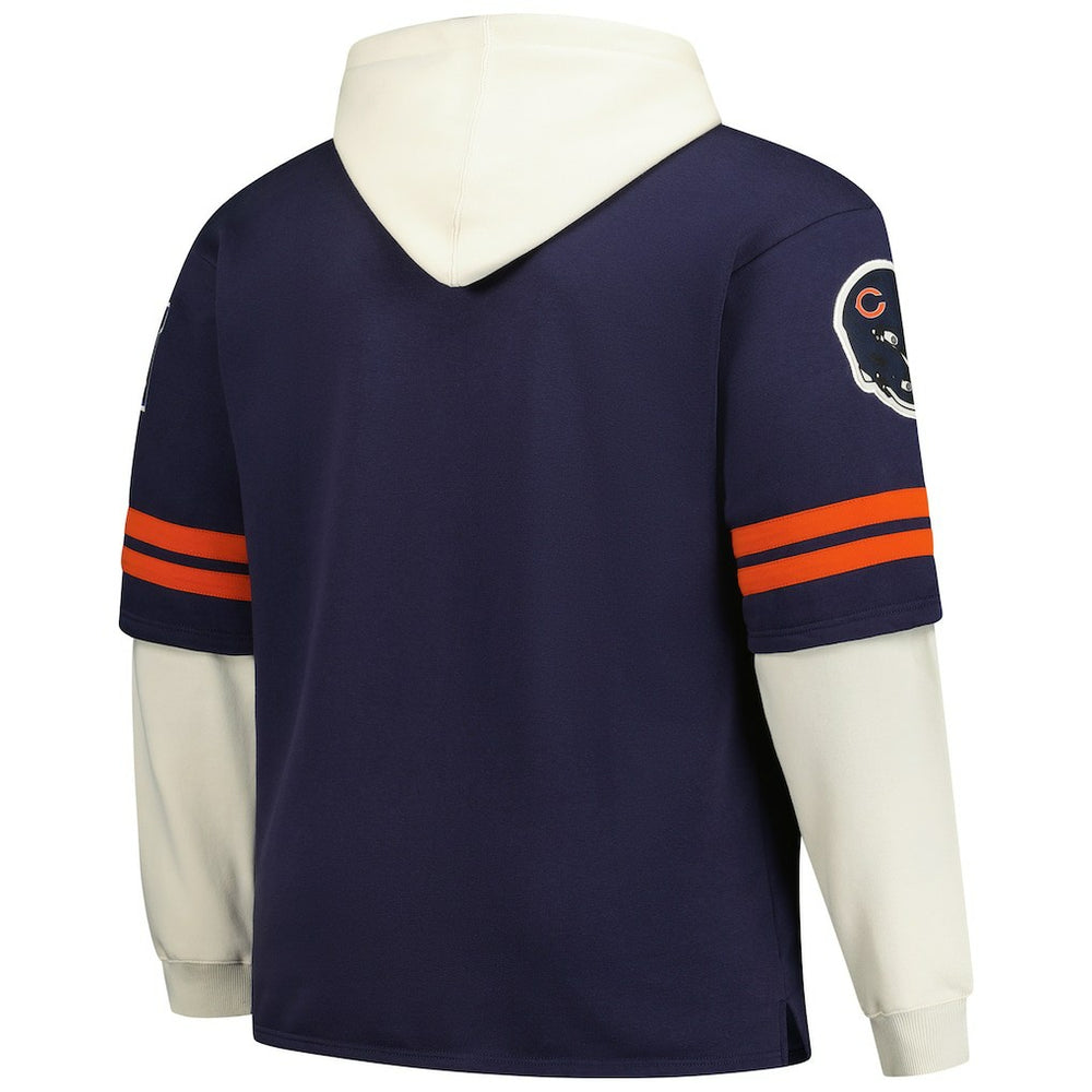 Chicago Bears '47 Big & Tall Split Zone Cornerback V-Neck Hoodie Navy - 47 brand