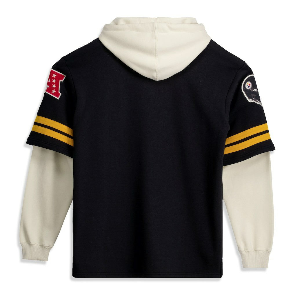 Pittsburgh Steelers '47 Big & Tall Split Zone Cornerback V-Neck Hoodie Black - 47 brand