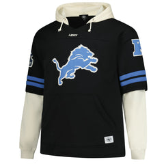 Detroit Lions '47 Big & Tall Split Zone Cornerback V-Neck Hoodie Black - 47 brand