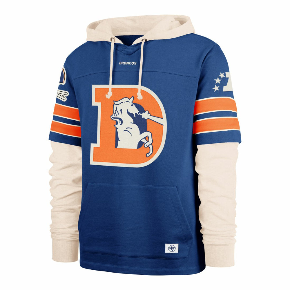 Denver Broncos '47 Big & Tall Split Zone Cornerback Hoodie Royal - 47 brand