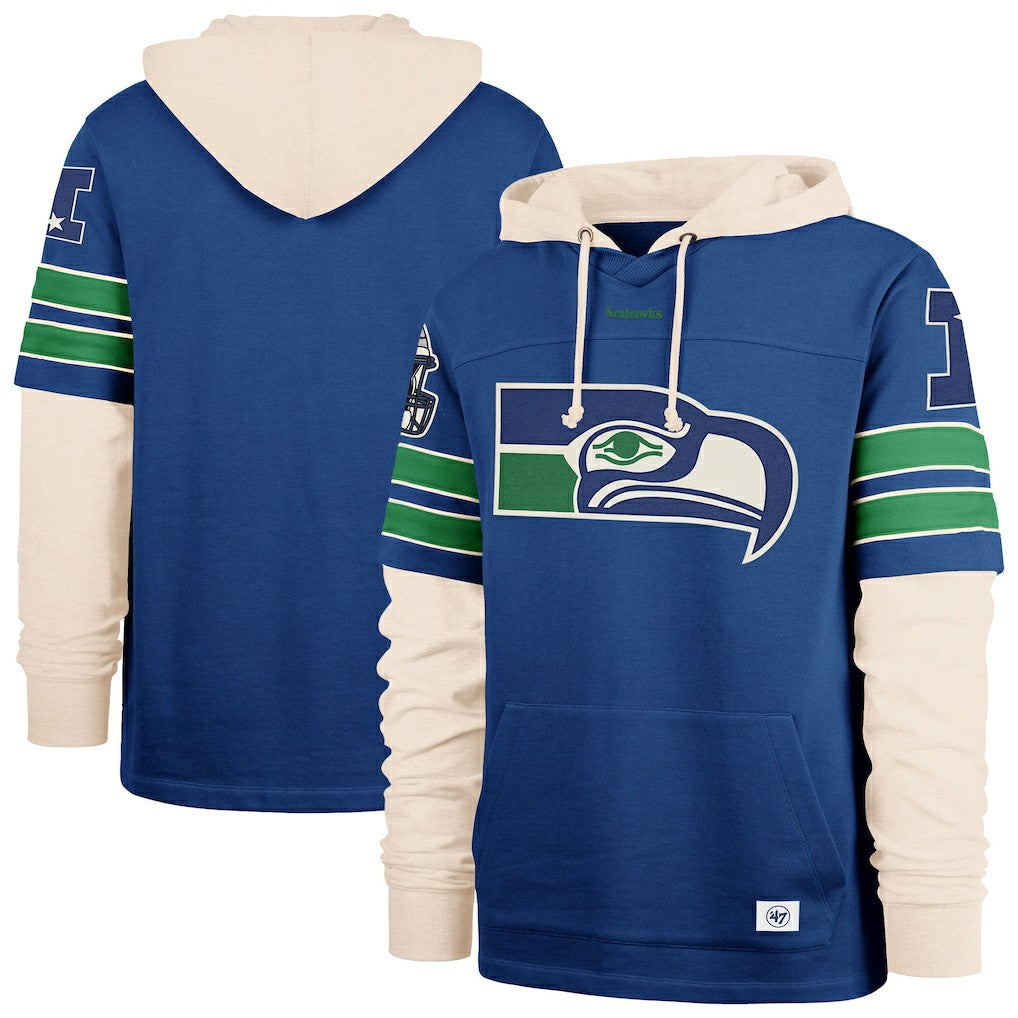 Seattle Seahawks '47 Big & Tall Split Zone Cornerback Hoodie Royal - 47 brand